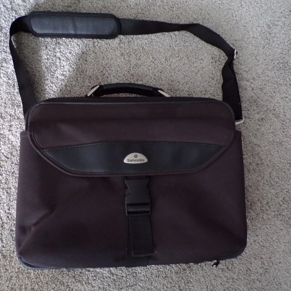 Samsonite crossbody laptop bag black Travel Work Bag